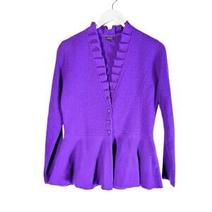 Madison Wool Pompeii Purple Blazer Jacket Button Up Size S Wanderlust